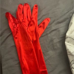Red Satin Gloves